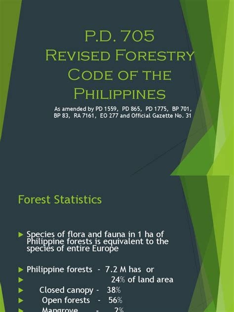 what is pd 705 revised forestry code|The NIPAS Law and the Revised Forestry Code of the Philippines.